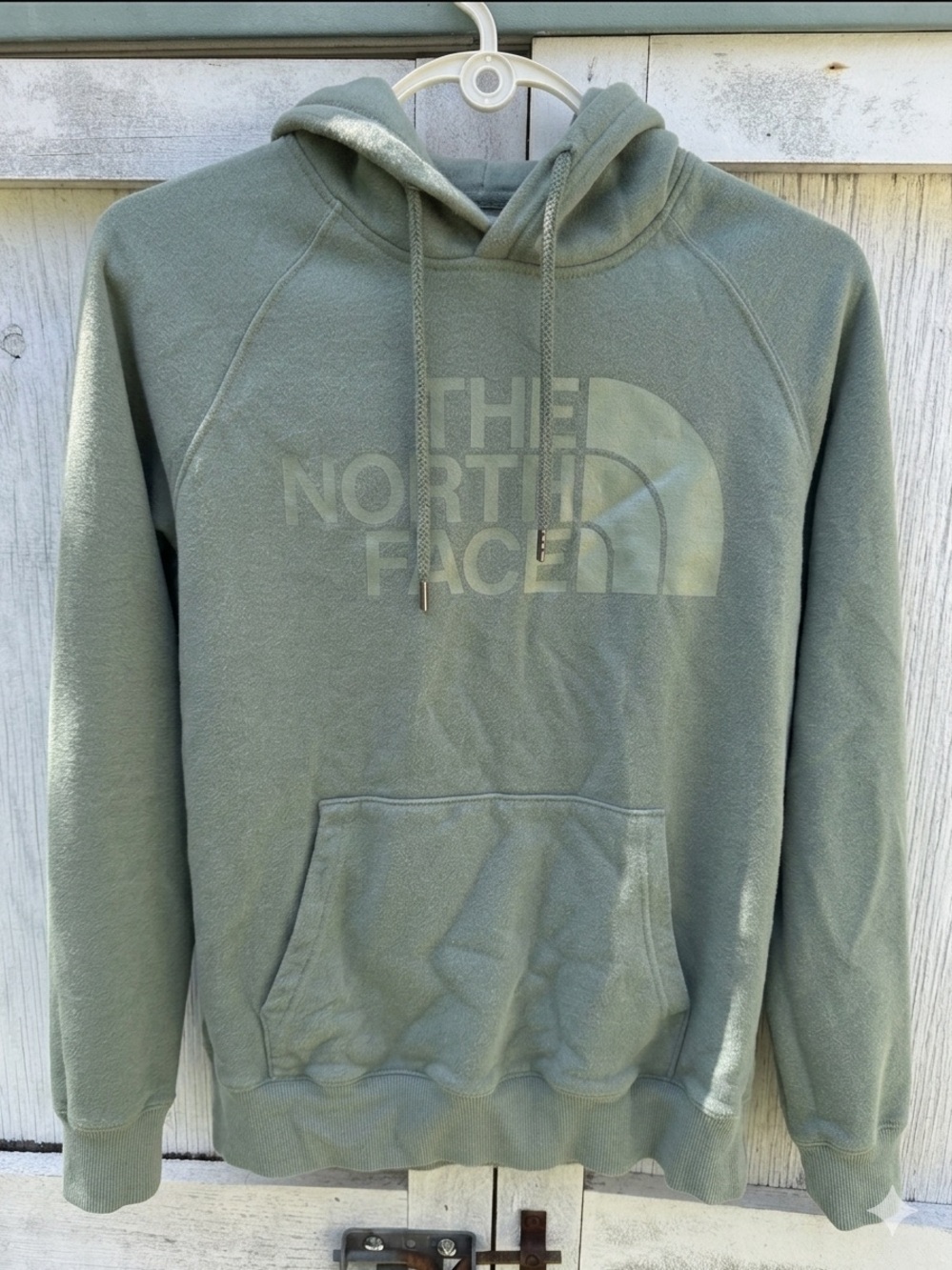 The North Face Sage Green Pullover Hoodie with Logo